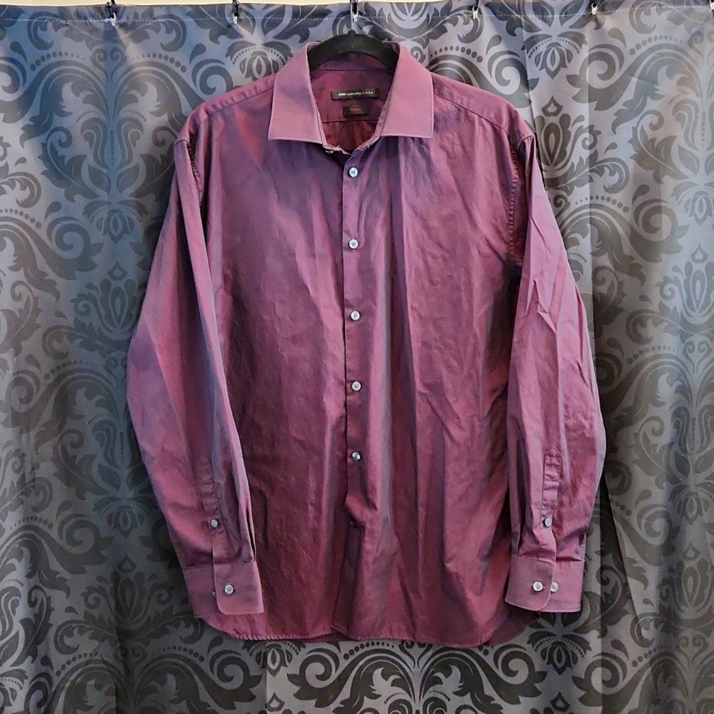 John Varvatos purple iridescent shirt